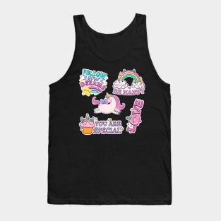 Cute Unicorn Be Happy You Are Special Love Follow Your Dreams Rainbow Stars Funny Tank Top